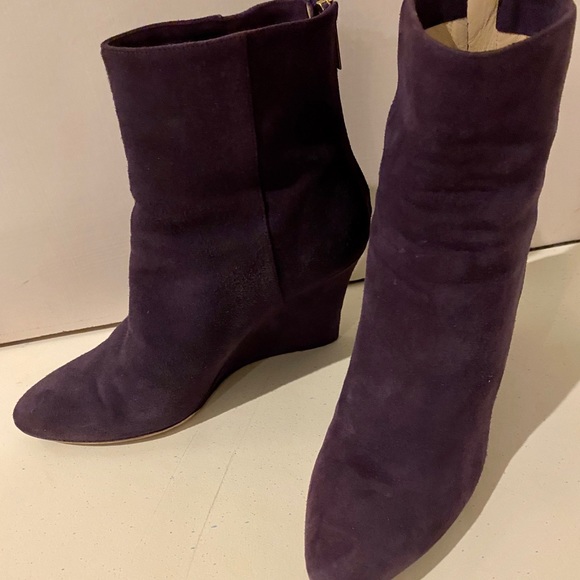 Jimmy Choo Suede Wedge Ankle Boots SZ 38 $975 - Picture 1 of 7